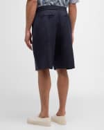 Image 3 of 6: Officine Generale Men's Hank Fresco Wool Shorts
