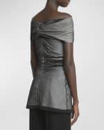 Image 5 of 6: Proenza Schouler Allegra Off-Shoulder Ruched Top