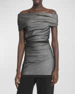Image 3 of 6: Proenza Schouler Allegra Off-Shoulder Ruched Top