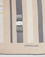 Image 3 of 4: Ferragamo Ribbon Print Silk Scarf