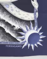 Image 3 of 4: Ferragamo Daynight Silk Twill Square Scarf