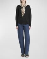 Image 4 of 4: Ferragamo Ribbon Print Silk Square Scarf