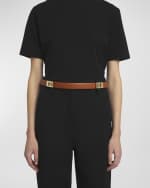 Image 2 of 2: Ferragamo Hug Leather Skinny Belt