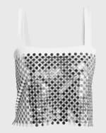 Image 2 of 7: Giorgio Armani Circular Lame Cropped Tank Top