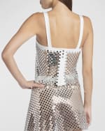 Image 4 of 7: Giorgio Armani Circular Lame Cropped Tank Top