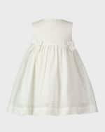Image 1 of 2: Rachel Riley Girl's Cotton Eyelet Bow Sleeveless Dress, Size 2-10