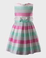Image 1 of 2: Rachel Riley Girl's Sparkle Striped Party Dress, Size 2-14
