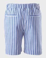 Image 2 of 2: Rachel Riley Boy's Oxford Stripe Shorts, Size 2-10