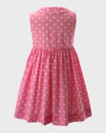 Image 2 of 2: Rachel Riley Girl's Heart Button-Front Dress, Size 2-10