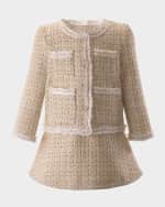 Image 1 of 2: Rachel Riley Girl's Tweed Jacket And Skirt Set, Size 2-14