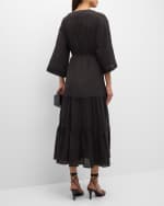 Image 3 of 5: Cinq a Sept Crinkle Tencel Torey Wrap Dress