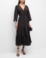 Image 1 of 5: Cinq a Sept Crinkle Tencel Torey Wrap Dress