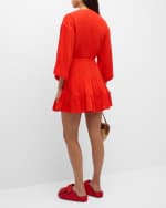 Image 3 of 5: Cinq a Sept Torey Gauze Tiered Mini Dress