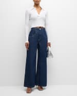 Image 5 of 5: FRAME The Skater Wide-Leg Jeans
