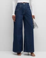 Image 1 of 5: FRAME The Skater Wide-Leg Jeans