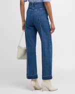 Image 4 of 6: FRAME 70s Cuffed Crop Straight Jeans