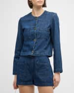 Image 2 of 6: FRAME Collarless Denim Jacket