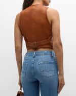 Image 4 of 6: FRAME Button-Front Leather Vest