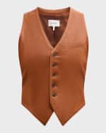 Image 1 of 6: FRAME Button-Front Leather Vest