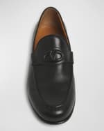 Image 3 of 5: Valentino Garavani Men's Tonal VLogo Leather Loafers