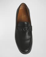 Image 5 of 5: Valentino Garavani Men's Tonal VLogo Leather Loafers
