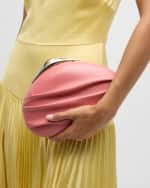 Image 3 of 6: Benedetta Bruzziches Cometa Ariel Leather Clutch Bag