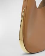 Image 4 of 4: Benedetta Bruzziches Amalia Metal Leather Hobo Bag