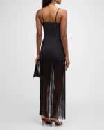 Image 4 of 6: SIMONMILLER Zodiac Draped Fringe Gown