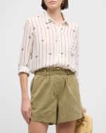 Image 1 of 6: Rails Charli Striped Palm Button-Front Shirt