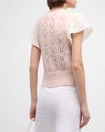 Image 4 of 5: Rails Everly Pointelle Knit Flutter-Sleeve Sweater