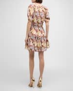 Image 3 of 6: Rails Fiorella Painted Floral Tiered Mini Dress