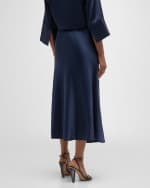 Image 4 of 6: Dea Kudibal Ady Bias-Cut Silk Twill Midi Skirt