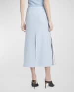 Image 4 of 6: Ferragamo Wool Silk Slit Midi Skirt