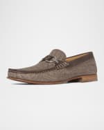 Image 2 of 5: Donald Pliner Men's Dacio Woven Leather Bit Loafers