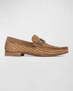 Image 1 of 5: Donald Pliner Men's Dacio Woven Cork Bit Loafers