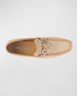 Image 5 of 5: Donald Pliner Men's Dacio Raffia Bit Loafers