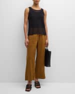 Image 5 of 6: Eileen Fisher Scoop-Neck Open-Knit Organic Linen Shell