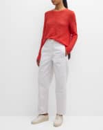 Image 5 of 6: Eileen Fisher Cropped Straight-Leg Organic Cotton Pants