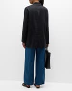Image 3 of 6: Eileen Fisher Open-Front Organic Linen Blazer