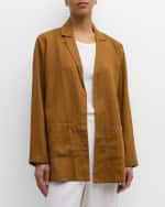 Image 2 of 6: Eileen Fisher Open-Front Organic Linen Blazer