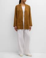 Image 5 of 6: Eileen Fisher Open-Front Organic Linen Blazer