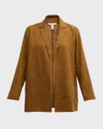 Image 1 of 6: Eileen Fisher Open-Front Organic Linen Blazer