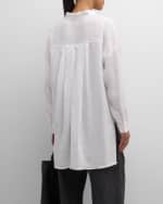 Image 4 of 6: Eileen Fisher Oversized Button-Down Organic Linen Shirt