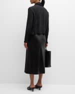 Image 3 of 6: Eileen Fisher Petite Pleated Open-Front Silk Jacket