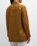 Image 4 of 6: Eileen Fisher Petite Open-Front Organic Linen Blazer