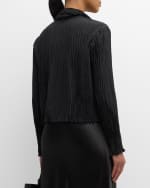 Image 4 of 6: Eileen Fisher Open-Front Crinkled Silk Jacket