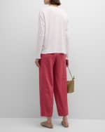 Image 3 of 6: Eileen Fisher Pleated Cropped Organic Linen Lantern Pants
