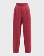 Image 1 of 6: Eileen Fisher Pleated Cropped Organic Linen Lantern Pants