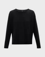 Image 1 of 6: Eileen Fisher Scoop-Neck Organic Linen-Cotton Blouse