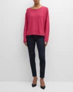 Image 5 of 6: Eileen Fisher Scoop-Neck Organic Linen-Cotton Blouse